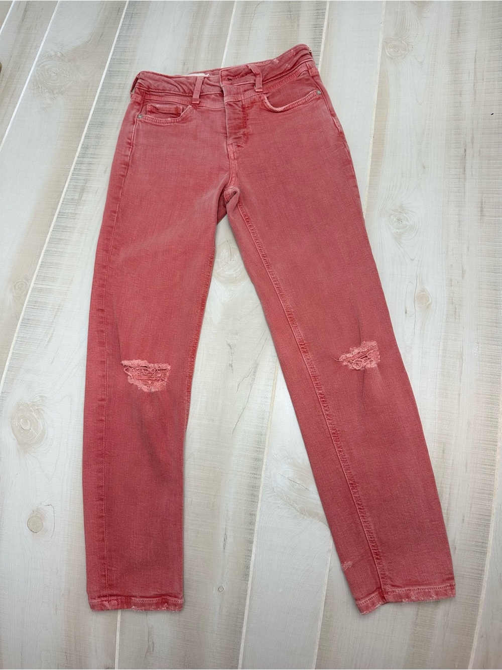 Pilcro by Anthropologie Women's High-Rise Distressed Slim Jeans - Dusty Rose